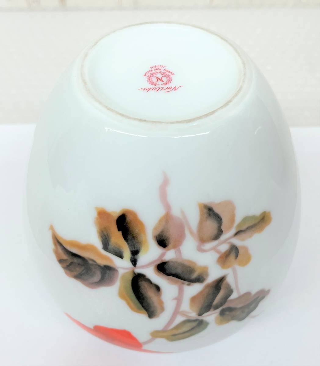 伝統工芸工芸品工芸美術*NORITAKE ノリタケ薔薇図バラ文金彩花瓶花生