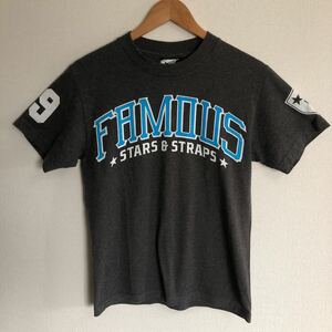 famous stars and straps 半袖Tシャツ　グレー　濃い　sサイズ