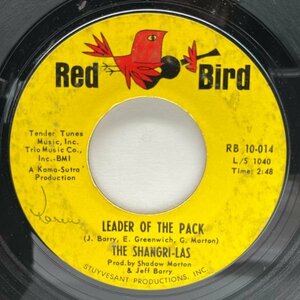 USオリジナル 7インチ SHANGRI-LAS Leader Of The Pack ('64 Red Bird) 思春期の孤独と死や憤りをテーマにした不良ガールズ・ポップ 45RPM.