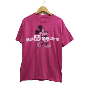 USA 古着 半袖 Tシャツ ディズニー Disney ミッキーマウス Mickey キャラクターTシャツ ピンク メンズM BA0810