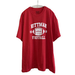 USA 古着 半袖 Tシャツ リットマンハイスクール フットボール ロゴ 赤 レッド メンズXL オーバーサイズ 古着卸 BA0751