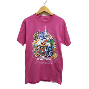 USA 古着 半袖 Tシャツ ディズニー Disney ミッキーマウス ドナルド グーフィー ピンク メンズS BA0807