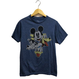 USA 古着 半袖 Tシャツ ディズニー Disney ミッキーマウス ドナルド グーフィー ネイビー ユースXL BA0809