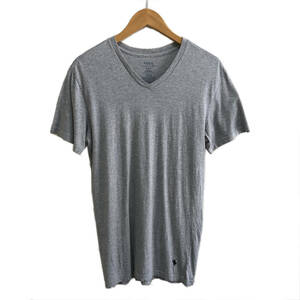 USA 古着 半袖 Tシャツ ポロラルフローレン POLO RALPH LAUREN ワンポイント Vネック スリムフィット グレー メンズM BA0833