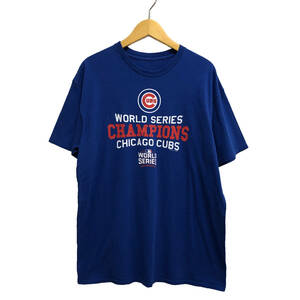 USA 古着 半袖 Tシャツ MLB シカゴカブス ワールドシリーズ ロゴ ブルー メンズL 古着卸 激安 BA0846