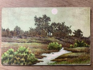 Art hand Auction FF-2856 ■ Livraison gratuite ■ Paysage de ruisseau Peinture Illustration Illustration Art Design Carte postale rétro Photo entière Vieille photo / Kunara, Documents imprimés, Carte postale, Carte postale, autres