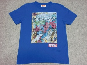 スパイダーマン Ｔシャツ アメイジング 186マガ 青色 Lサイズ　マーベルコミック Marvel Comics Spiderman T-shirt 11317495