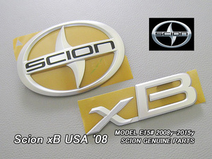 ルミオンE15/SCION/サイオンxB純正USエンブレムセット-リア2点/USDM北米仕様トヨタUSAカローラRUMION米国バックドア楕円シンボルマーク仕様