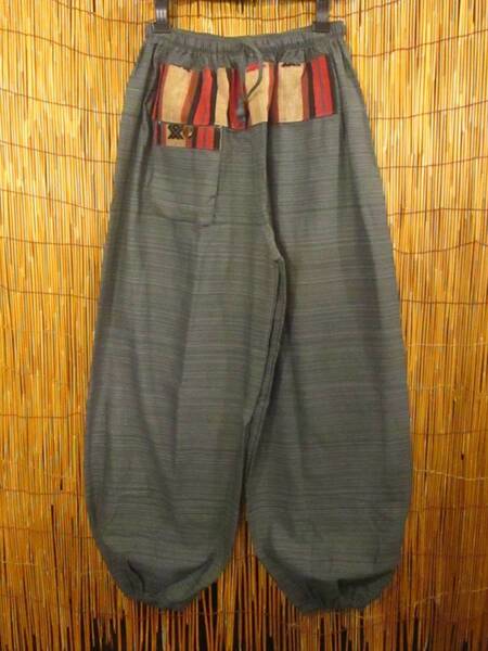 【SALE】⑩新品*男女兼用*ナガ族生地*コットン素材*ふんわり*アラジンパンツ