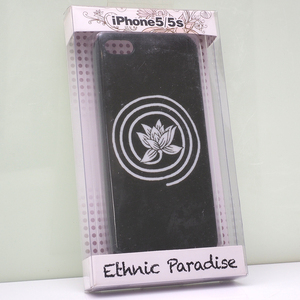 Apple iPhone SE 初代, iPhone 5s, iPhone 5 用 Ethnic Paradise ハードケース 背面ジャケット ブラック ぐるぐる 未開封品 iPhoneSEケース