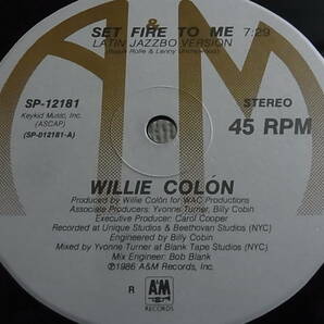 US12' Willie Colon/Set Fire To Me-Latin Jazzbo Version & Inferno Dub *Mixed by Yvonne Turner *ジャケット裏書き込み有の画像3