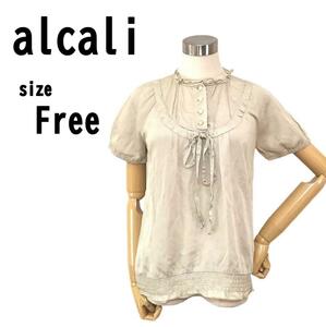 【F】alcali アルカリ レディース トップス 薄手ブラウス 若干透け感あり