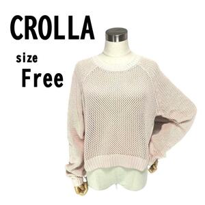 【F】CROLLA クローラ レディース ニット 比較的薄手 網目状ニット