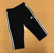 ●○ 美品 adidas アディダス Climalite Training クライマライト 3/4 トレーニングパンツ 7分丈 ハーフパンツ J150 ネイビー ○●_画像1