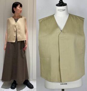 22SS AURALEE オーラリー SPRINGY COTTON DOUBLE CLOTH HAND SEWN VEST コットン ベスト 0 b6490