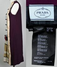 11AW PRADA プラダ カラー パネル チェック シルク ノースリーブ ワンピース 40S b6533_画像7