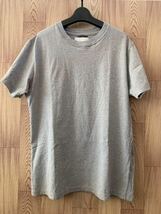 美品 junhashimoto ジュンハシモト WAKIRIBU Tシャツ カットソー クルーネック 無地Tシャツ 脇リブ セリブ グレー 4_画像1