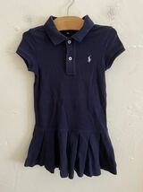 【送料無料】中古 RALPH LAUREN ラルフローレン ワンピース ネイビー サイズ110_画像1