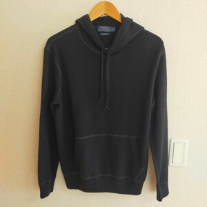 POLO RALPH LAUREN ポロ ラルフローレン カシミヤ100% cashmere hoodie フーディ パーカー カシミア ニット S ブラック(黒）