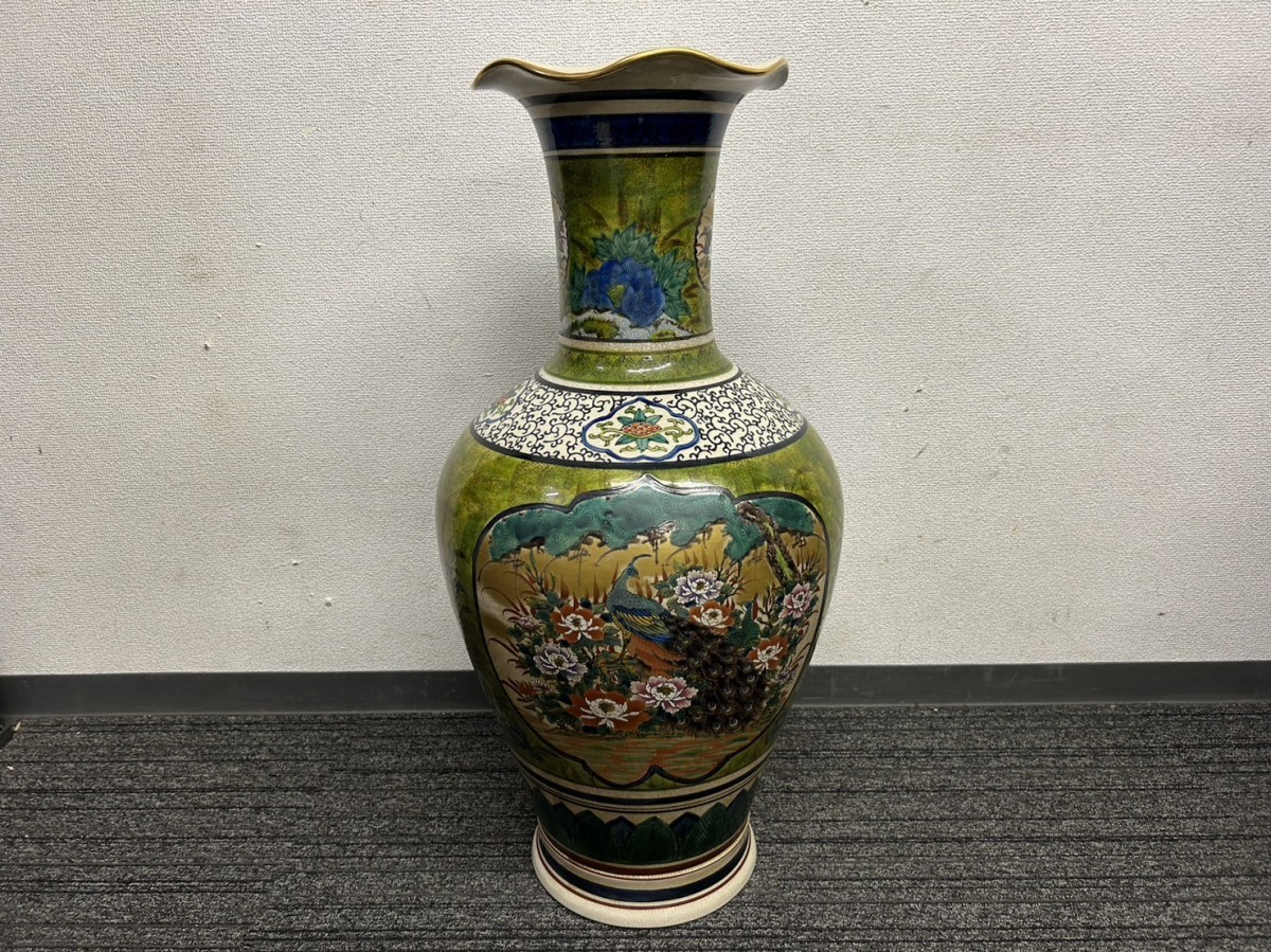 15000円特売日 激安買付 ⭕️レア特別出品 龍波紋 色絵 龍 花瓶 壺