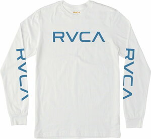 RVCA Big RVCA Long Sleeve T-Shirt White/Blue S Tシャツ