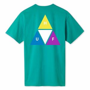 HUF Prism Triple Triangle T-Shirt Quetzal Green S Tシャツ