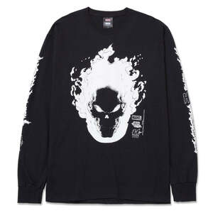 HUF X Marvel Ghost Rider L/S T-Shirt Black S Tシャツ