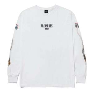 HUF X Pleasures Spore L/S T-Shirt White M Tシャツ