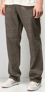 Volcom Thrifter Plus Pant Brown Houndstooth Plaid W32 パンツ