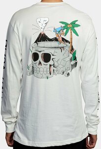 RVCA Skull Bow Long Sleeve T-Shirt Antique White L Tシャツ