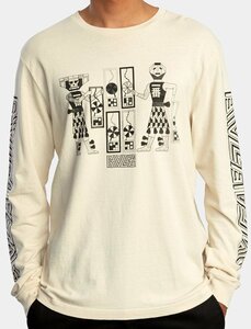 RVCA X Matt Leines Tribe Long Sleeve T-Shirt Silver Bleach XL Tシャツ