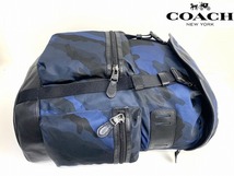 極美品★送料無料★ コーチ メンズ COACH カモフラージュ プリント ナイロン トレック バックパック リュック★_画像7