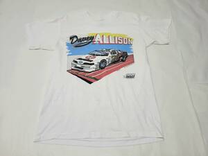 89年 USA製 NASCAR DAVY ALLISON Tシャツ Lサイズ ONEITA 80年代 80s アメリカ製 ナスカー ビンテージ オニータ 自動車 カーレース