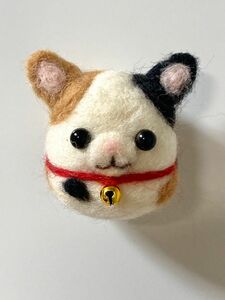 羊毛フェルト猫 三毛猫マグネット ハンドメイド