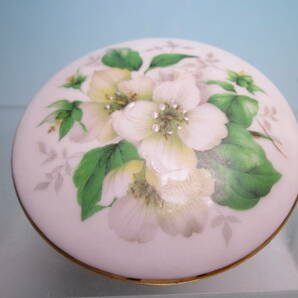 ☆Limoges リモージュ Rehaussi Main 花文の蓋物 小物入れの画像1