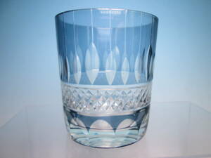 *.. blue .. glass cut .. glass whisky glass 