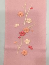 半衿/刺衿/未使用品/ポリエステル/ピンクに梅花の刺/美品/和装小物【ゆずりは】ｋ-102_画像4