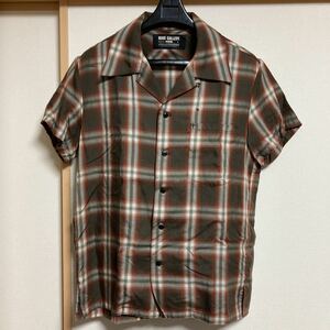 【美品】RUDE GALLERY ルードギャラリー 半袖 チェックシャツ ブラウン サイズ2