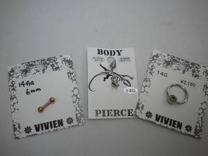 Новый 14ga Body Pierce 3 -Piece Set Waka Pink Gold Barbell Corn Banana