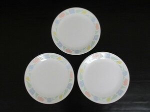 【お買得】★CORELLE★平皿3点セット/径25.0cm/花柄/ホワイト色 