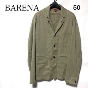 バレナ リネンコットン 4B ジャケット 50/BARENA カーキ 退色有り