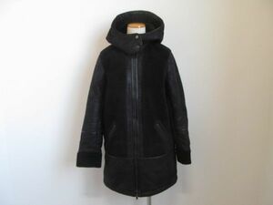 (51625)Abercrombie&Fitch　アバクロンビー＆フィッチ　ボア　コート　ブラック　M　USED