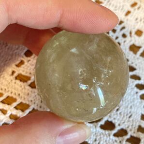 タイムセール!虹入りシトリン スフィア 丸玉 35mm