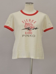 ピンコ PINKO Tシャツ/カットソー SHENZHEN T-SHIRT JERSEY DI 半袖 XSサイズ オフホワイト レディース e_u F-S4336