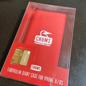 チャムス CHUMS正規品 ターポリン ダイアリーケースフォー アイフォン X XS iPhone 手帳型 CH62-1486