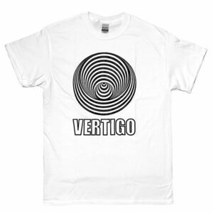 [Sサイズ]Vertigo（ヴァーティゴ）Records レーベル Swirl 渦巻き うずまき ロゴ ロックTシャツ 白