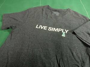 ▲パタゴニア オーガニックコットン/ポリエステル素材 LIVE SIMPLY 半袖 Tシャツ ダークグレー S（JP S-M） 美品!!!▲