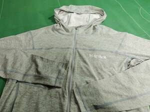 ▲Marmotマーモット 吸汗速乾 サンプロテクト サンスクリーン ライトフーディ MEN'S ミックスライトグレー M ほぼ未使用!!!▲