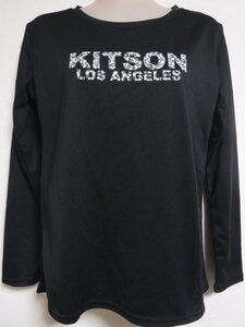 KITSON☆★良品★☆ヒョウ柄ロゴの長袖黒カットソー M