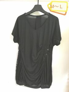 半袖　黒　ブラック　デザインTシャツ　M　Ｌ　フリーサイズ　トップス　